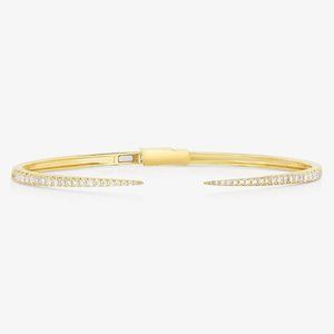 Ring Concierge Diamond Claw Bangle, 14K Yellow Gold Size 16cm